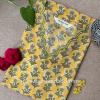"Aarushi" Hand Block Printed Scalloped Cotton kurta - M