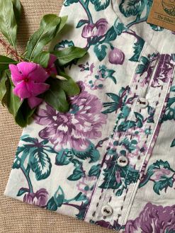 Alternative view of "Anaamika" Hand Block Printed Floral Cotton kurta