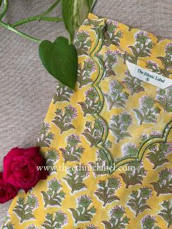 Alternative view of "Aarushi" Hand Block Printed Scalloped Cotton kurta - M